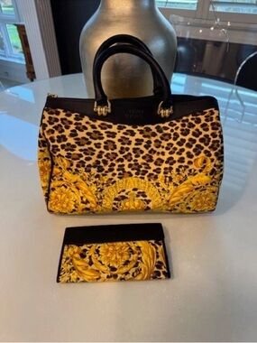 Gianni Versace Leather and Canvas Purse and Wallet